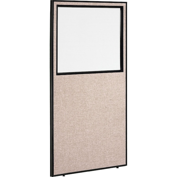 Global Industrial Office Partition Panel With Partial Window, 36-1/4W x 72H, Tan 694663WTN - main
